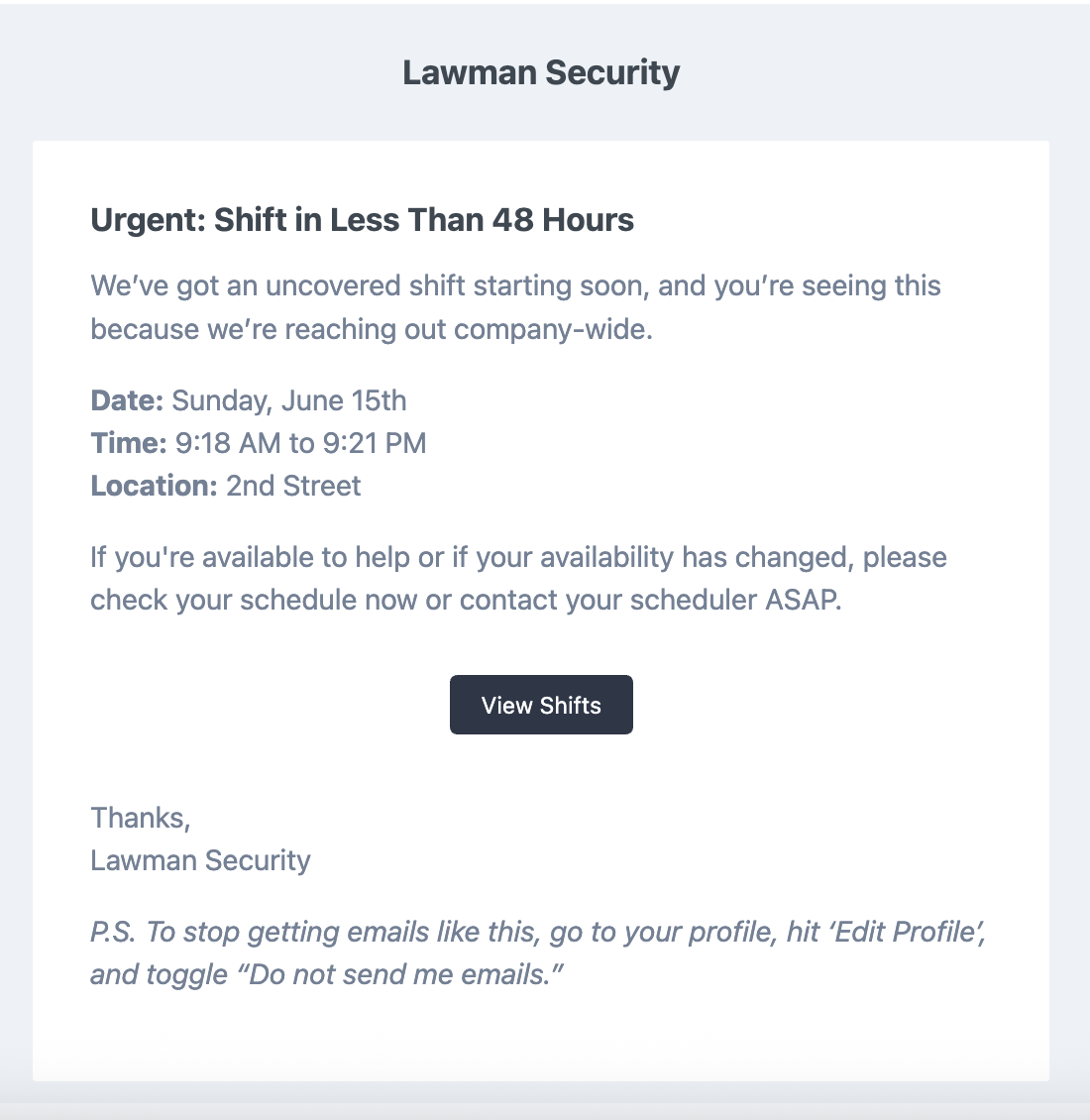 48 hour notice