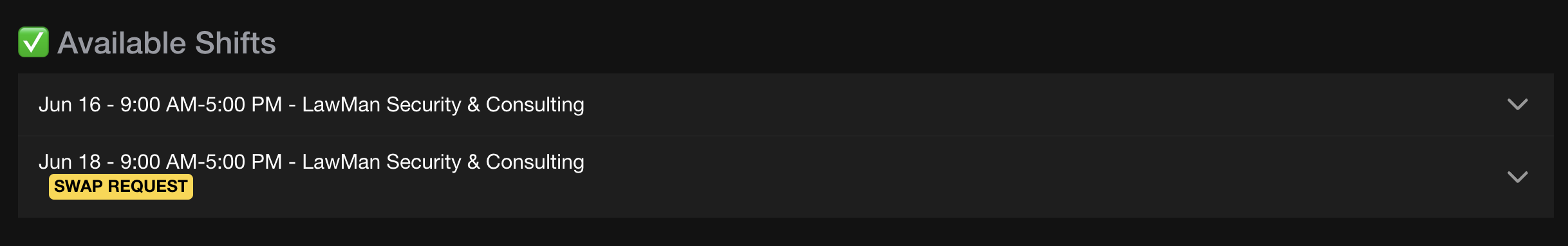 Pending Swap Request
